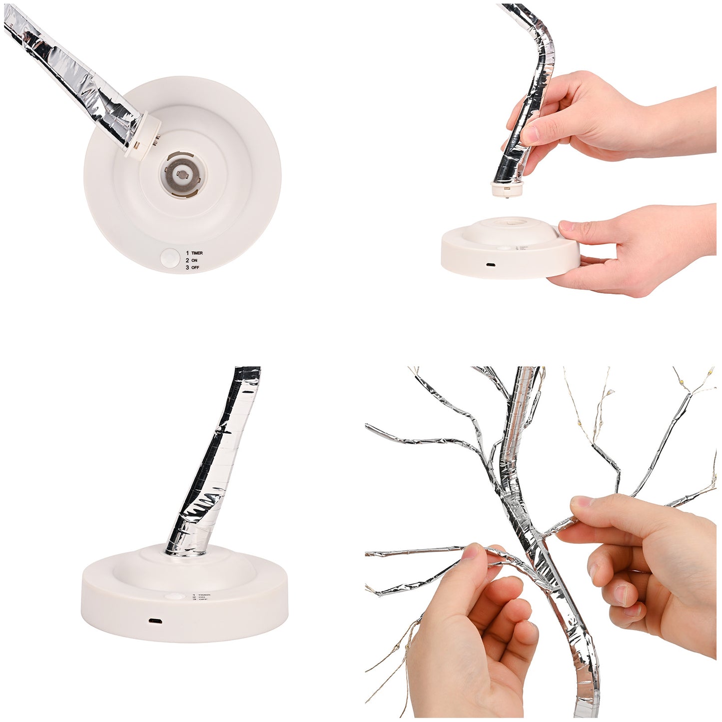 Chelsea Lab LED copper wire light luminous small tree light battery box USB curved touch branch fire tree silver flower tree light gift mothersday home decoration christmas easter